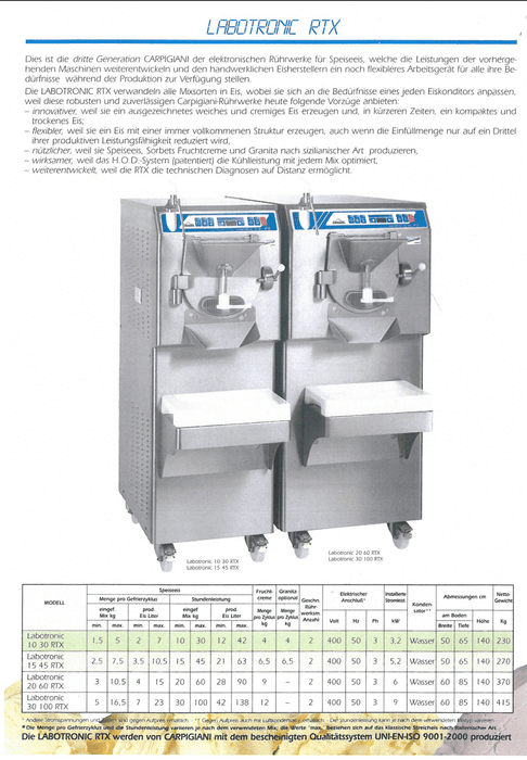 Carpigiani Labotronic 20/60 RTX (Carpigiani Refurbished) – Il tuo congelatore professionale per gelati di prima qualità - Su richiesta - krae - shop.com