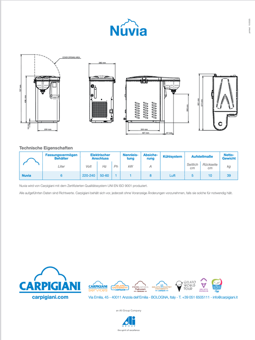 Carpigiani Nuvia: lo sbattitore professionale per una panna montata perfetta - krae - shop.com